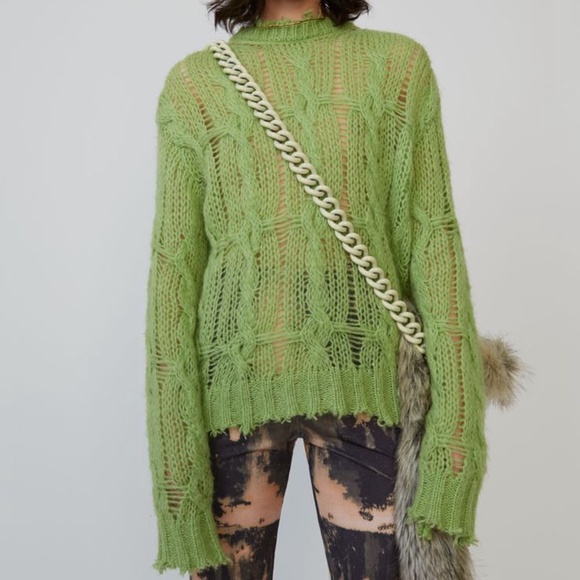 Acne Studios Sweaters - Frayed Cable-knit Sweater